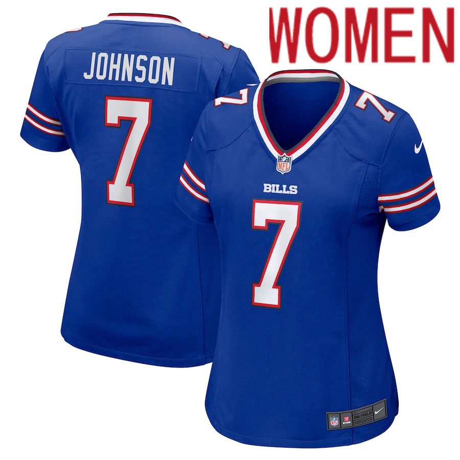 Women Buffalo Bills #7 Taron Johnson Nike Royal Game Player NFL Jersey